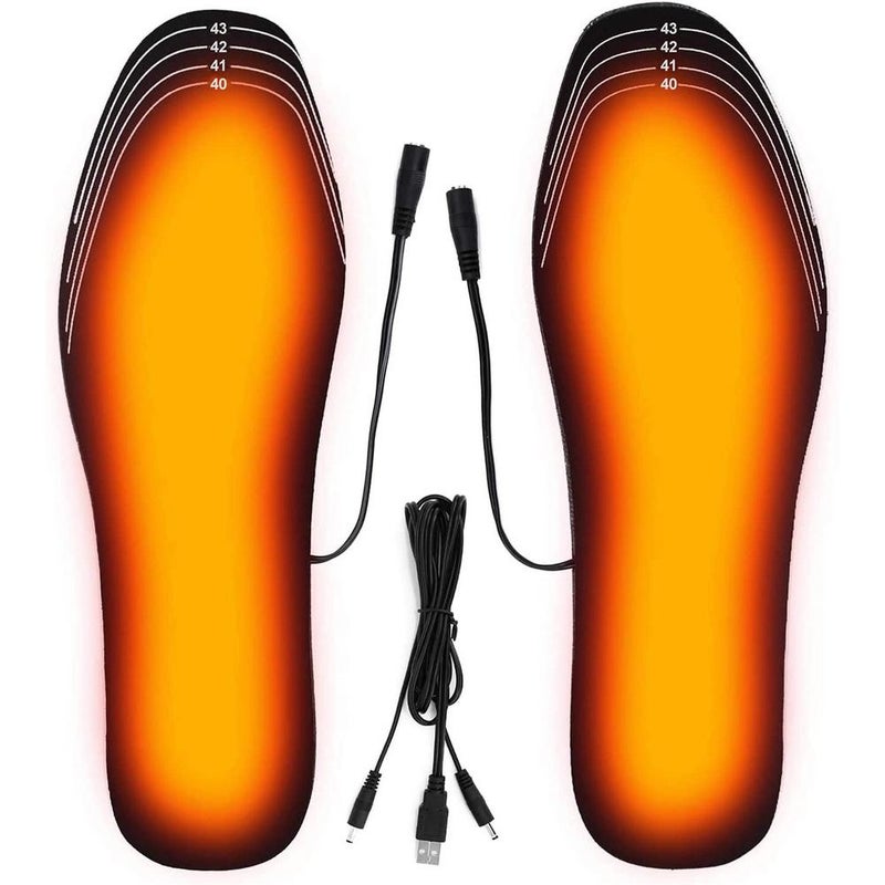 Cuttable USB heated insoles, foot warmers, rechargeable heated insoles.